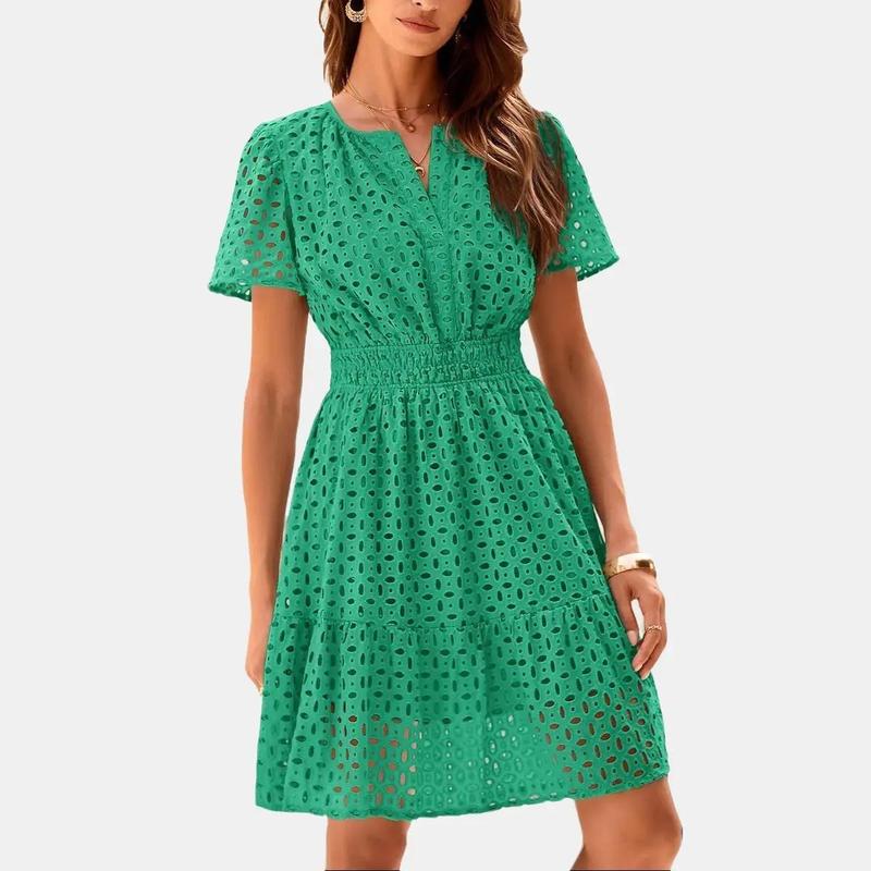 Harper Elegant Short Sleeve A-Line Summer Dress
